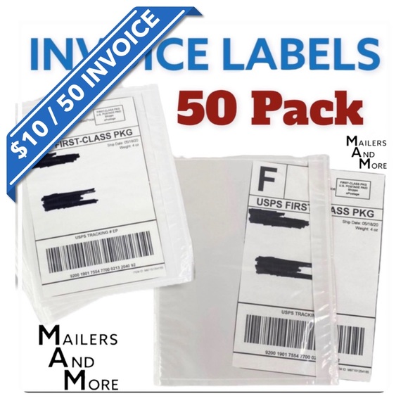 50 (7.5 X 5.5) Postage Invoice , Package Slip, Label Cover Pocket PRICE IS FIRM - Picture 5 of 9